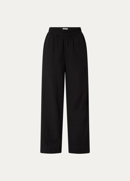 Selected Fannie high waist loose fit chino met steekzakken - voorkant 2 zwart