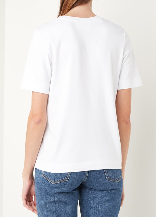 Selected Femme Studio T-shirt met borstzak en frontprint - achterkant 4 wit