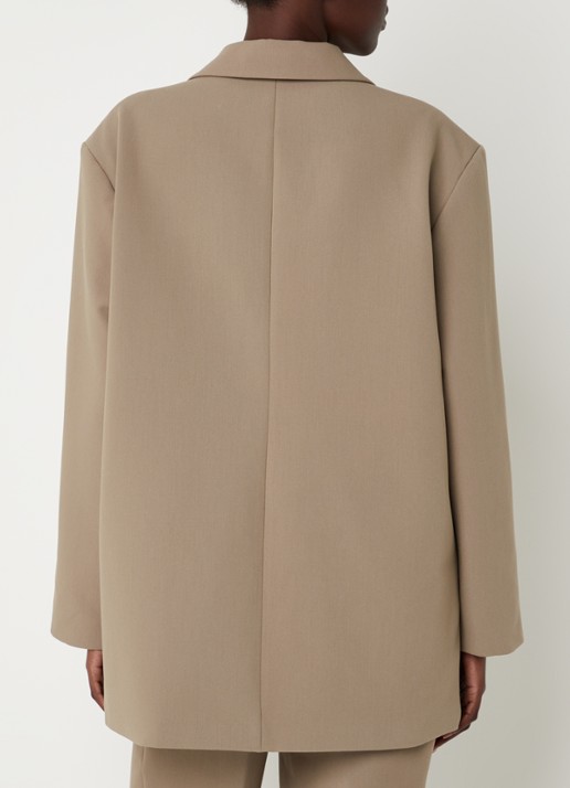 Selected Femme Vinnie oversized blazer met klepzakken  - achterkant 4 donker beige