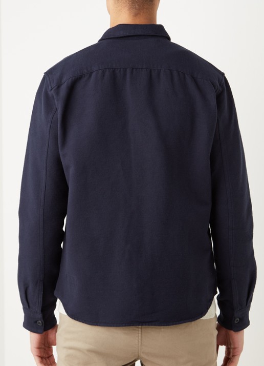 Selected Homme Loose Luke overshirt van katoen - achterkant donkerblauw