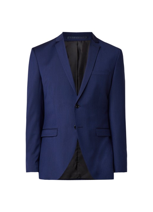 Selected Homme Mylobill slim fit colbert met klepzakken - voorkant 4 donkerblauw