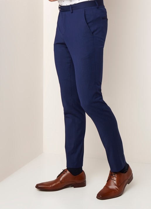 Selected Homme Mylobill slim fit pantalon met persplooi - detail donkerblauw