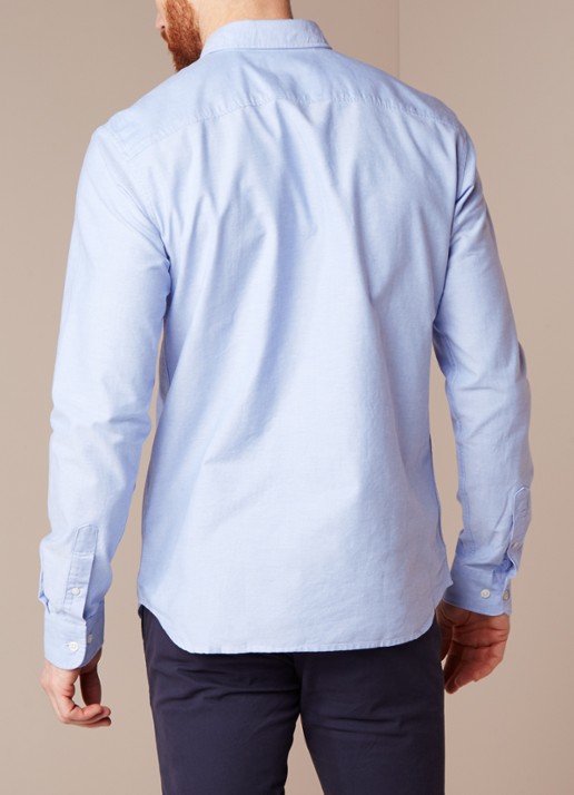 Selected Homme Regular fit Oxford overhemd Collect in blauw - achterkant 4 lichtblauw