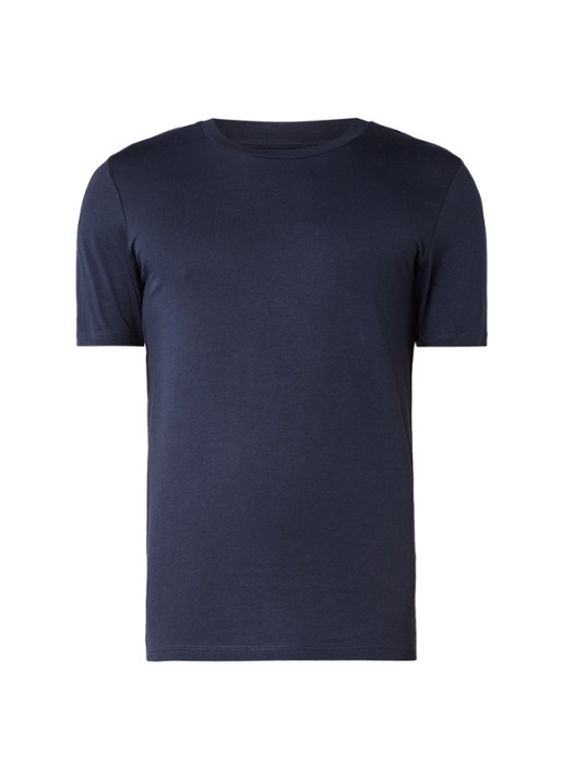 Selected Homme The Perfect T-shirt van Pima katoen - voorkant 2 donkerblauw