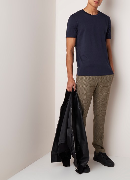 Selected Homme The Perfect T-shirt van Pima katoen - voorkant 3 donkerblauw