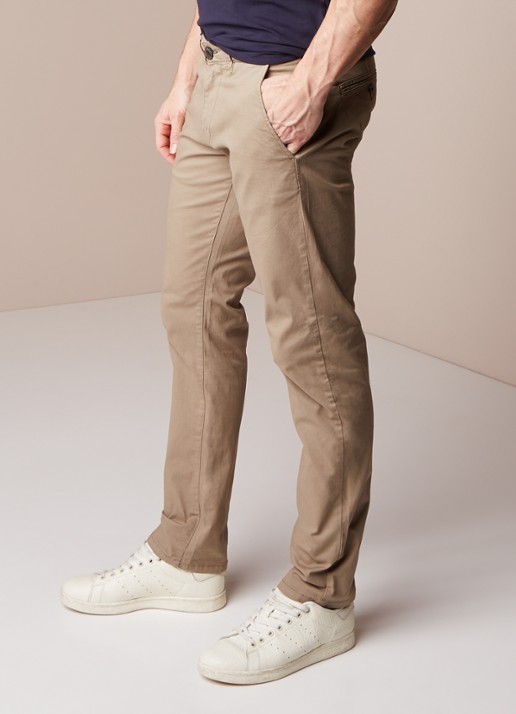 Selected Homme Three Paris chino in katoenblend - detail beige