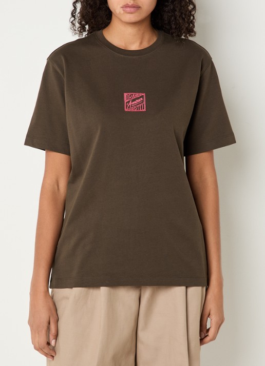 Selected Hotel Amour T-shirt met borduring - achterkant 2 donkerbruin