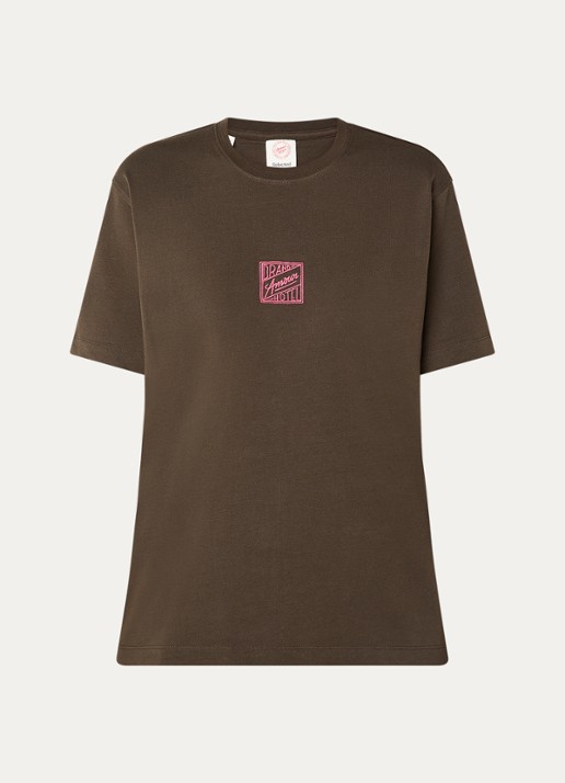 Selected Hotel Amour T-shirt met borduring - voorkant 3 donkerbruin