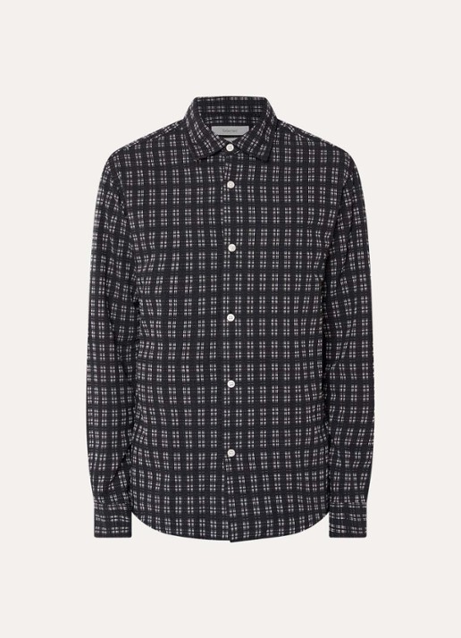 Selected Hunter regular fit overhemd met print - voorkant zwart