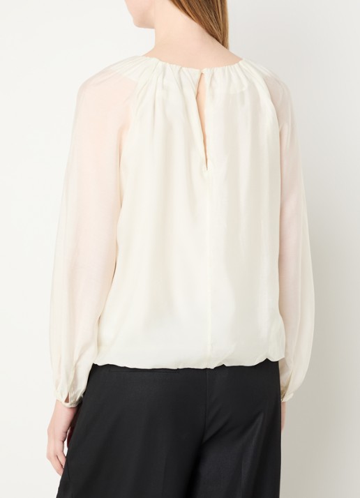 Selected Iris tuniek  met ruches - achterkant 4 gebroken wit