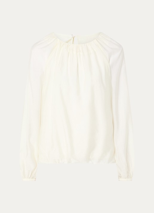 Selected Iris tuniek  met ruches - voorkant gebroken wit