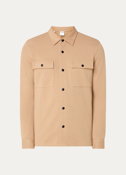 Selected Jackie overshirt in  katoenblend - voorkant 2 camel