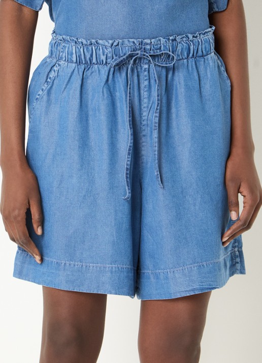 Selected Janna high waist loose fit korte broek met steekzakken
