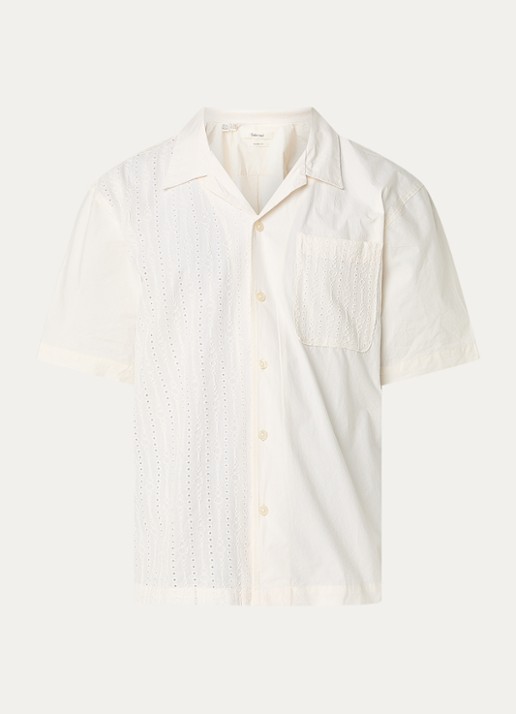 Selected Jax regular fit overhemd met opengewerkt dessin - voorkant creme