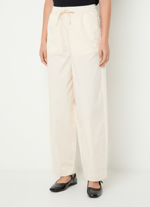 Selected Juma high waist straight fit broek in  katoenblend