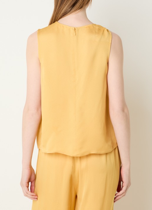 Selected Laura top met applicatie - achterkant okergeel