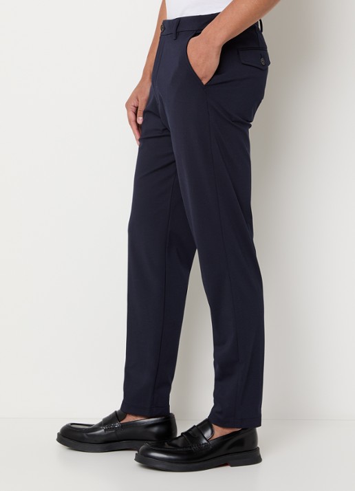 Selected Lorent tapered fit pantalon met steekzakken - detail 4 donkerblauw