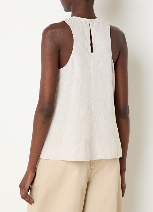 Selected Luisa top in linnenblend - achterkant 3 zand