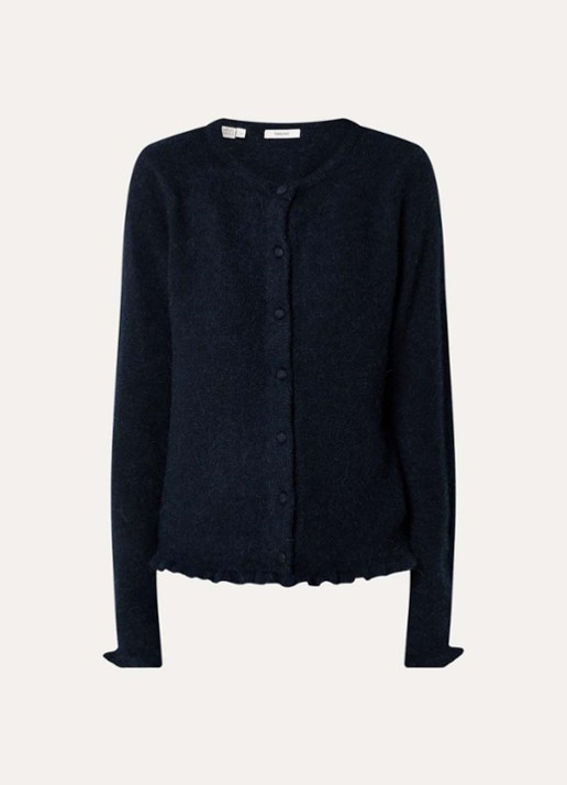 Selected Lulu fijngebreid vest in alpaca wolblend - voorkant 2 royalblauw