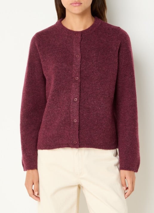 Selected Lulu fijngebreid vest in wolblend met ronde hals