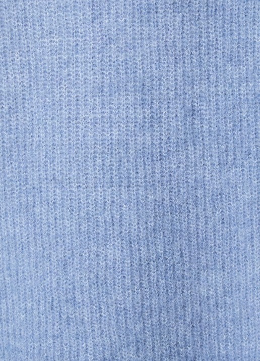 Selected Lulu fijngebreid vest in wolblend - detail 5 blauw