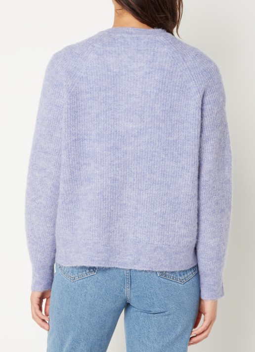 Selected Lulu fijngebreid vest in wolblend - achterkant 3 lavendel