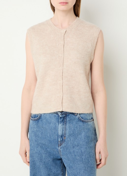 Selected Lulu grofgebreid gilet van alpaca wol