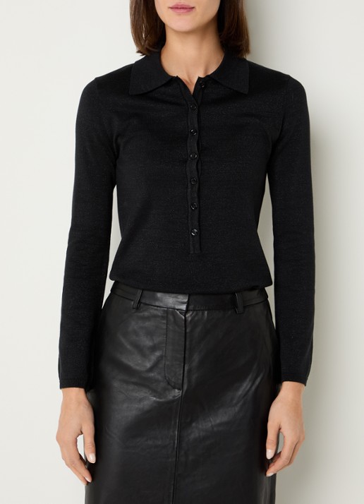 Selected Lura top  met lurex en polokraag