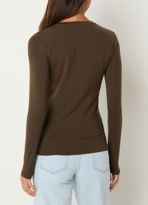 Selected Manja longsleeve met ronde hals - achterkant bruin