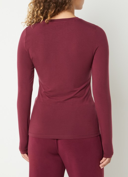 Selected Manja trui met ronde hals - achterkant bordeauxrood
