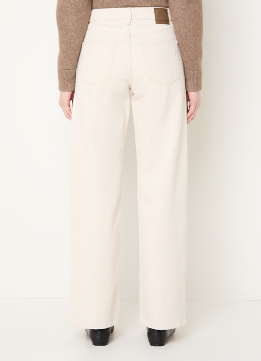 Selected Mid waist straight fit jeans met gekleurde wassing - achterkant 3 creme