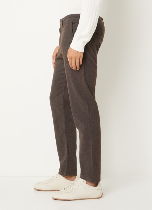 Selected Miles slim fit chino met steekzakken - detail 4 bruin