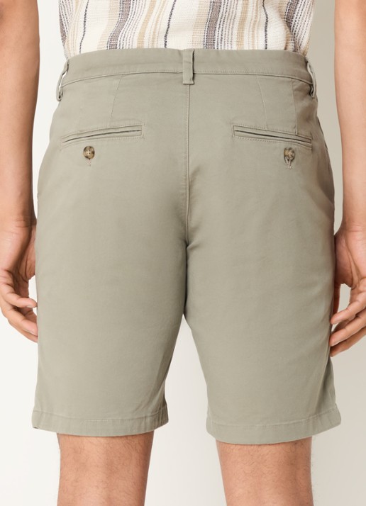 Selected Miles slim fit korte chino met steekzakken - achterkant groen
