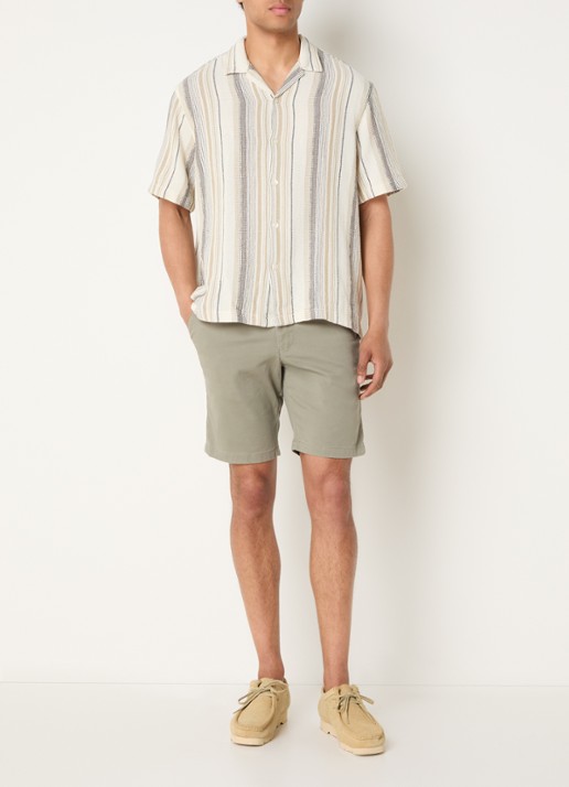 Selected Miles slim fit korte chino met steekzakken - voorkant 4 groen