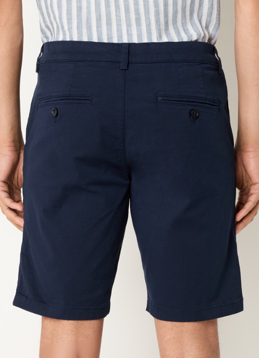 Selected Miles slim fit korte chino met steekzakken - achterkant donkerblauw