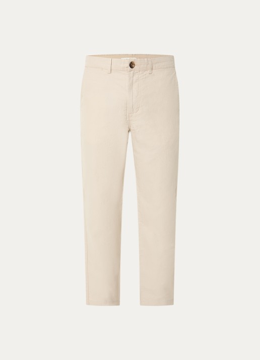 Selected Miles straight fit chino in linnenblend met steekzakken