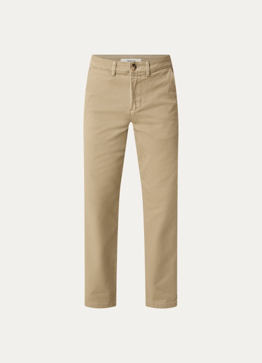 Selected Miles straight leg chino met steekzakken - voorkant beige