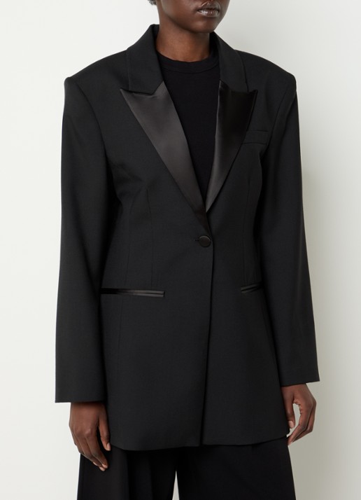 Selected Miya blazer met split en paspelzakken