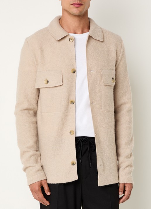 Selected Nealy overshirt van wol - detail 2 beige