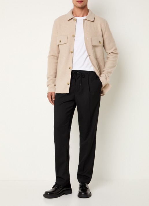 Selected Nealy overshirt van wol - voorkant 4 beige