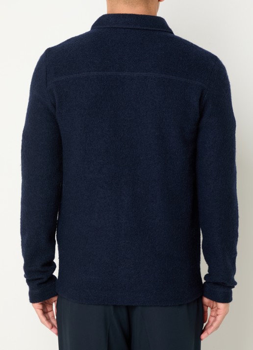 Selected Nealy overshirt van wol - achterkant 3 donkerblauw