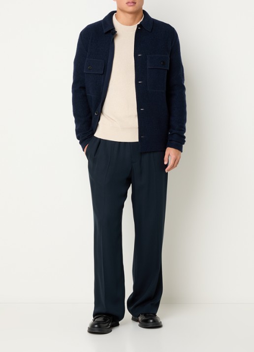 Selected Nealy overshirt van wol - voorkant 2 donkerblauw