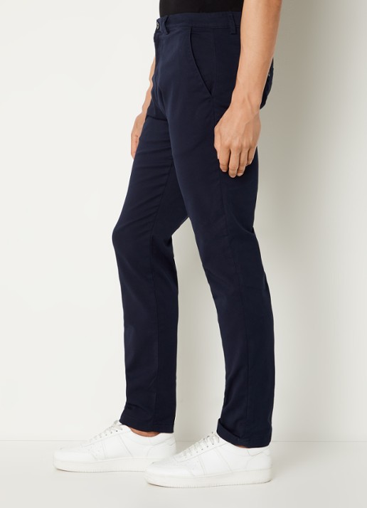 Selected New Miles slim fit chino met steekzakken - detail 5 donkerblauw