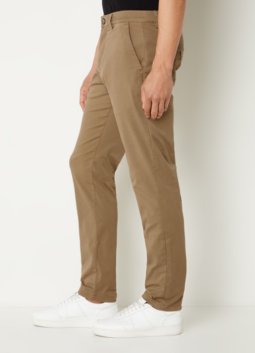 Selected New Miles slim fit chino met steekzakken - detail 5 khaki