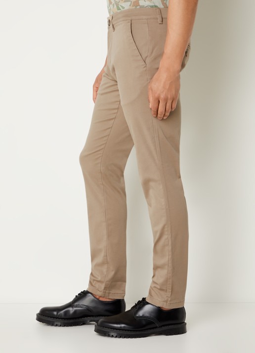 Selected New Miles slim fit chino met steekzakken - detail 5 donkerbeige