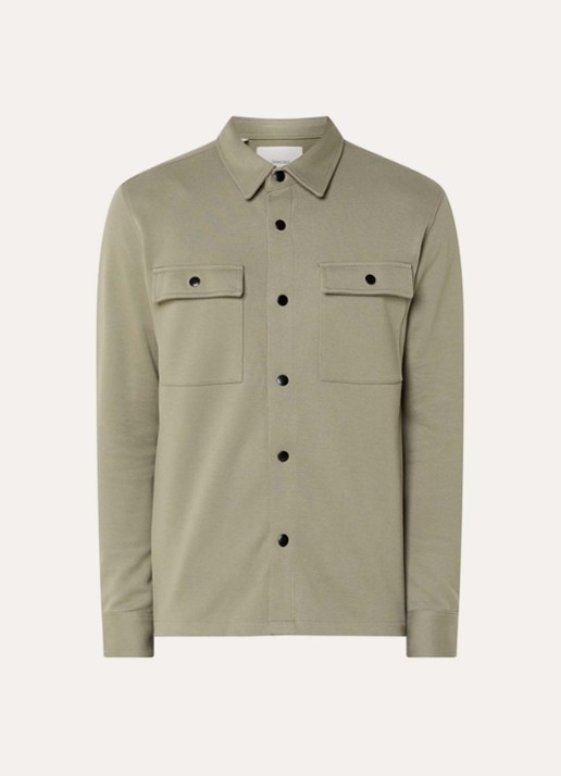 Selected Noos overshirt met borstzakken - voorkant lichtgroen