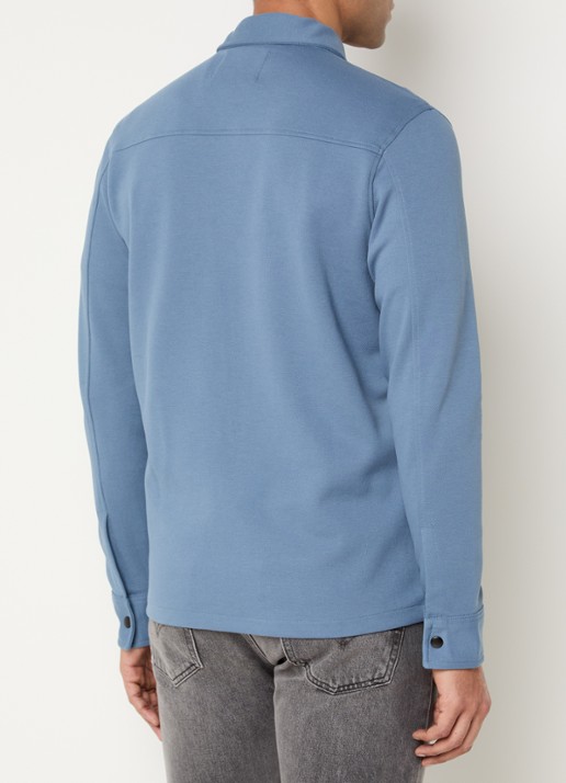 Selected Noos overshirt met borstzakken - achterkant 3 donkerblauw
