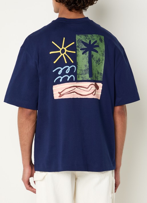 Selected Norman T-shirt met logo- en backprint