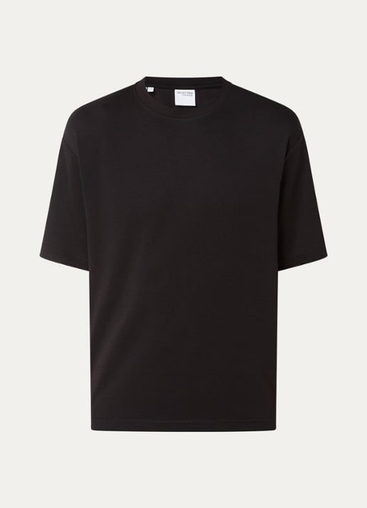 Selected Oscar T-shirt met stretch - voorkant zwart