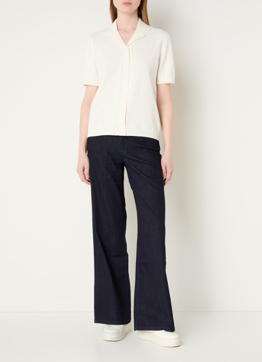 Selected Polo met backprint - voorkant 2 gebroken wit